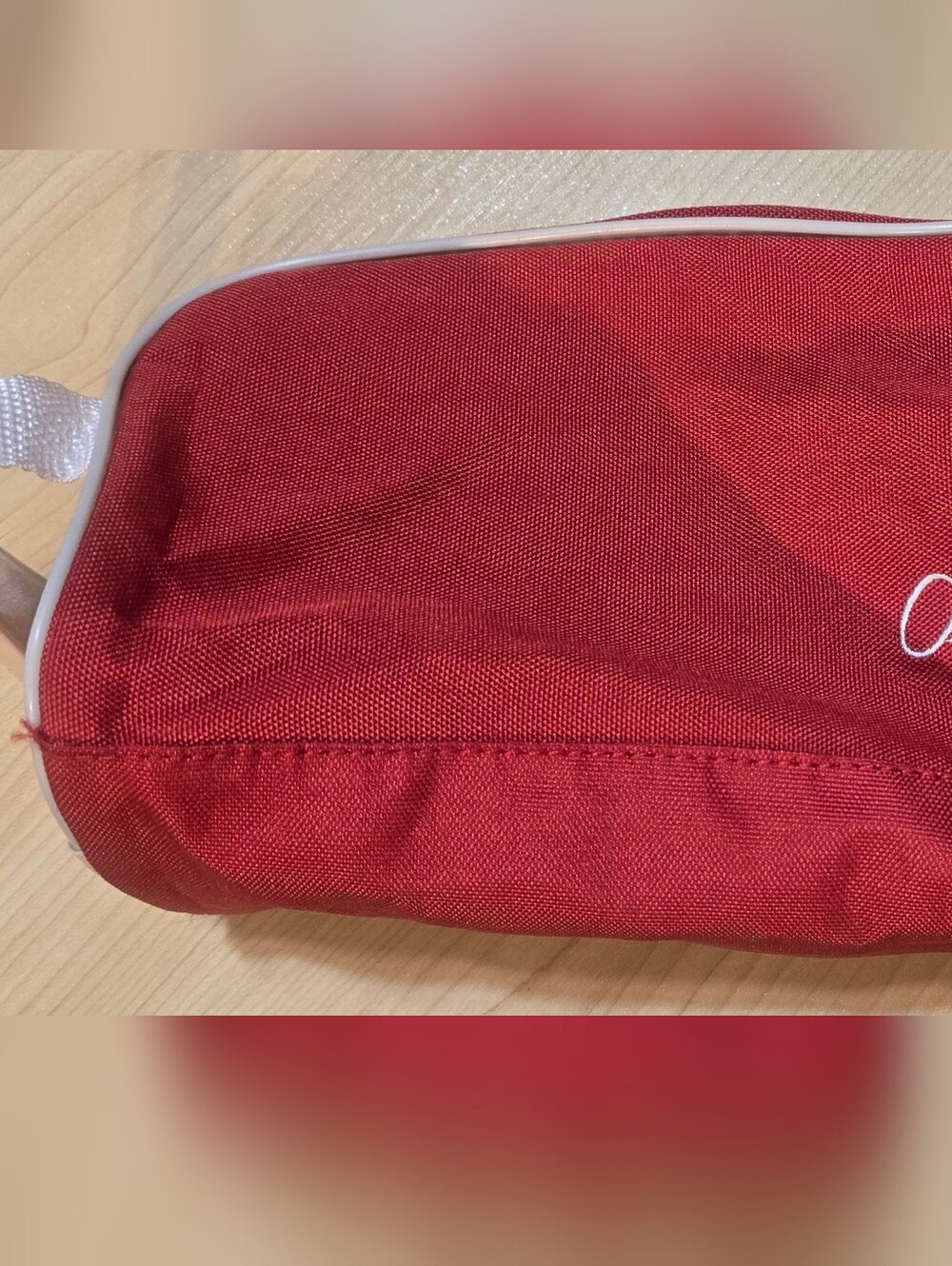 Old Spice Red Polyester  Travel Toiletry Shaving Bag White Trim  9.5x5x5 Zagwear
